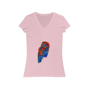 Tawny Owl Women’s Jersey Short Sleeve V-Neck Tee T-shirts Tawny Owl