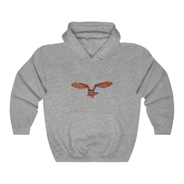 Minimalistic Glimfeather Abstract Flying Owl Hooded Sweatshirt 5