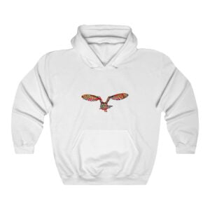 Minimalistic Glimfeather Abstract Flying Owl Hooded Sweatshirt