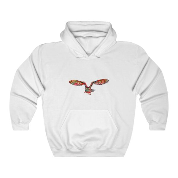 Minimalistic Glimfeather Abstract Flying Owl Hooded Sweatshirt