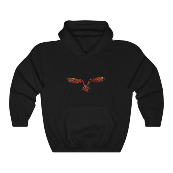 Minimalistic Glimfeather Abstract Flying Owl Hooded Sweatshirt 3