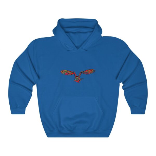 Minimalistic Glimfeather Abstract Flying Owl Hooded Sweatshirt 13