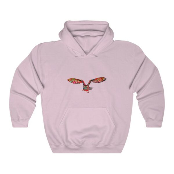 Minimalistic Glimfeather Abstract Flying Owl Hooded Sweatshirt 17